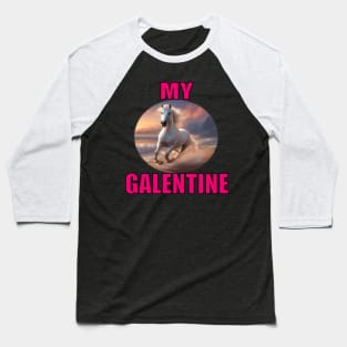 My galentine, white horse galloping on the beach Baseball T-Shirt